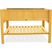 OEM Verhoogde tuinbed met ladder, 119 x 57 x 90 cm, geel