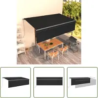 The Living Store Uitschuifbare Luifel - 5 x 3 m - Antraciet/Grijs - UV- en waterbestendig