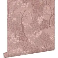 ESTAhome behang bomen en bloemen terracotta roze - 50 x 900 cm - 131647