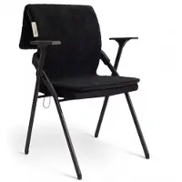 Kuddle Elektrische Deken Draadloos - Warmtedeken Infrarood & Oplaadbaar - Teddy 'Black' 135x45cm - Inclusief Batterij - Camping - Kamperen