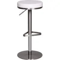 Wohnling barkruk Durable M7, roestvrij staal geborsteld, wit; WL1.294
