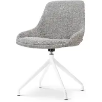 Nolon Nola-Isa Draaibare Eetkamerstoel Grijs Blend - Wit Onderstel - Japandi - Comfortabel - Stoffen