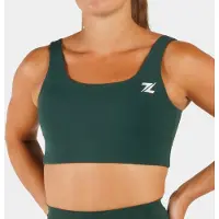 ZEUZ Dames Sport BH Longline – Medium Support Fitness - Bosgroen - S