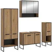 Furnilux Badcombinatie artisan oak functionele spiegelkast met wastafel moderne