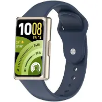 Strap-it Siliconen 'Sport' bandje geschikt voor Huawei Band 11 / Huawei Band 11 Pro (Donkerblauw)