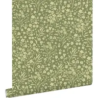 ESTAhome behang bloemetjes groen - 50 x 900 cm - 131210