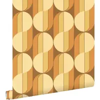 ESTAhome behang retro ornamenten oranje en bruin - 50 x 900 cm - 131591