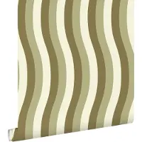 ESTAhome behang golvende strepen groen - 50 x 900 cm - 131611