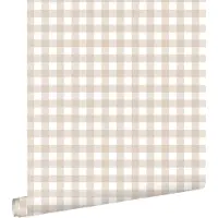 ESTAhome behang geblokt motief beige - 53 cm x 10.05 m - 131299