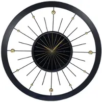 Nextime Orbit – Wandklok – 60 cm – Metaal – Zwart – Stil