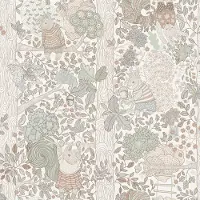 Boråstapeter Vliesbehang 6291 - Scandinavian Designers Mini - Botanisch Wit - 53cm x 10.05m