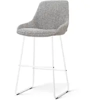 Nolon Nino-Isa Barkruk Grijs Blend - Wit Onderstel - 75 Cm - Barstoel - Japandi - Comfortabel