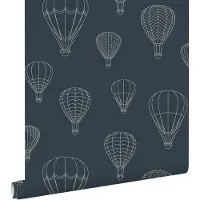 ESTAhome behang luchtballonnen donkerblauw - 50 x 900 cm - 139721