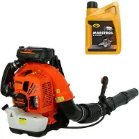 Kibani Bladblazer Benzine 75.6 cc / 4.2 pk - Incl. 2T Olie - Luchtsnelheid 332 km/h – 3700W - Ruggedrager - Bladblazers