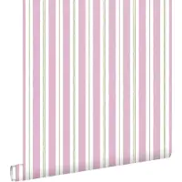 ESTAhome behang strepen paars en groen - 50 x 900 cm - 131959