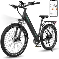 Hitway Elektrische Fiets BK18S - 27.5*2.8 Inch City Commuter EBike met Afneembare 36V 13Ah Lithium Batterij - APP Bediening - 7 Versnellingen - IP54 Waterdicht