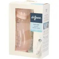Difrax Babyfles Natural - 250 ml - Roze/Lichtgroen - 2 Stuks - S-fles - Anti Koliek