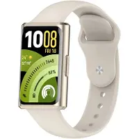 Strap-it Siliconen 'Sport' bandje geschikt voor Huawei Band 11 / Huawei Band 11 Pro (Sterrenlicht)