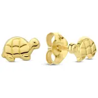 New Bling Oorknopjes – 9NBG-1088 – 14K Goud – Schildpad – 6 mm