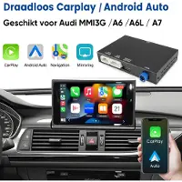 Hexinex Autoradio CarPlay-module Geschikt voor Audi MMI3G A6 A6L A7 Draadloos CarPlay, Android Auto plug-and-play