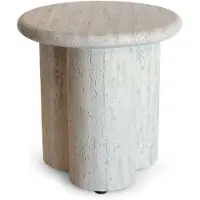 Happy Cocooning Rib bijzettafel rond 45xH45 cm travertine
