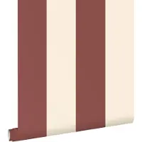 ESTAhome behang strepen bordeaux rood en wit - 0.53 x 10.05 m - 131970