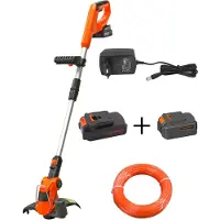 Kibani accu grastrimmer 18V - inclusief twee li-ion accu's 2000 mAh en 20m maaidraad – snoerloos - lichtgewicht - bosmaaier - kantenmaaier