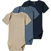 Name it Rompertje/body donkerbeige / marine / saffier