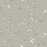 Duro Vliesbehang 523-02 - Gammalsvenska klassiker - Botanisch Grijs - 53cm x 10.05m