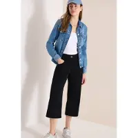 Cecil Dames 7/8 High Waist broek met uitlopende pijpen in Loose Fit - Zwart - 31