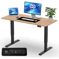 Brixy Zit Sta Bureau - Elektrisch Verstelbaar In Hoogte - 120 x 60 CM - Bruin