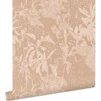ESTAhome behang tropische bladeren terracotta roze - 50 x 900 cm - 139889