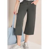 Cecil Dames 7/8 High Waist broek met uitlopende pijpen in Loose Fit - Groen - 27