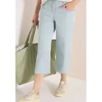 Cecil Dames 7/8 High Waist broek met uitlopende pijpen in Loose Fit - Blauw - 27