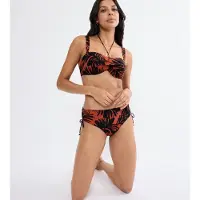 Triumph Bikinibroek ' Red Label Summer Palm ' donkeroranje / donkerroze / zwart