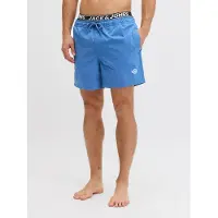 Jack & Jones Zwemshorts 'JPSTMaui' azuur / zwart / wit