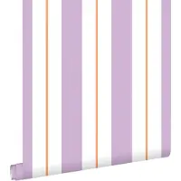 ESTAhome behang strepen paars en oranje - 50 x 900 cm - 131477