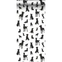 ESTAhome behang honden zwart wit - 50 x 900 cm - 139332