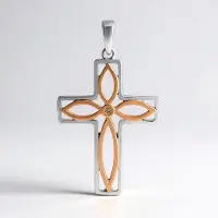 Cavill - Zilveren hanger - 925 Sterling zilver - I1 Argyle Rose de France diamant 0,013 ct - ronde briljant - handgemaakt elegant design