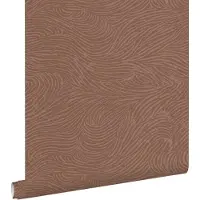 ESTAhome behang 3d golvende lijnen terracotta roze - 50 x 900 cm - 131370