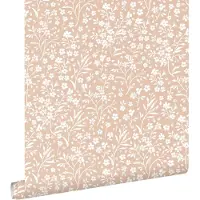 ESTAhome behang bloemetjes licht terracotta - 50 x 900 cm - 139880