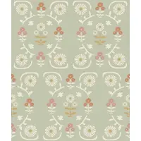 Boråstapeter Vliesbehang 5820 - Nordic Folks - Bloemen Groen - 53cm x 10.05m
