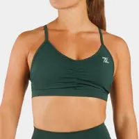 ZEUZ Dames Sport BH – Ruched Design – Fitness & Yoga - Bosgroen - XL