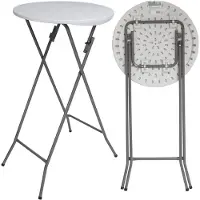 TRUTZHOLM Hoge tafel wit Ø 60cm inklapbaar Feesttafel Bistrotafel Klaptafel Biertafel