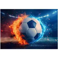 WALLARENA - Fotobehang - 300x210 cm - 3D voetbal thema voor jongens, jeugdige uitstraling