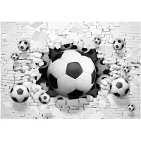 WALLARENA - Fotobehang - 350x250 cm - 3D voetbal thema voor jongens, vliesbehang