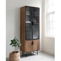 DTP Home Showcase Evo, 2x2 doors,220x80x40 cm, recycled teakwood (Naturel, 80x220x40cm)