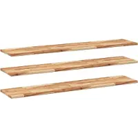 vidaXL Wandschappen 3 st zwevend olieafwerking 140x30x2 cm acaciahout