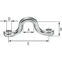 WICHARD Stainless Steel H16 Strap Bridge Support 10 Units Zilver 54 mm