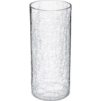 Atmosphera Bloemenvaas Frosted - bewerkt krakelee glas - D13 x H30 cm - cilinder - boeketvaas - 3 liter - Moderne stijl